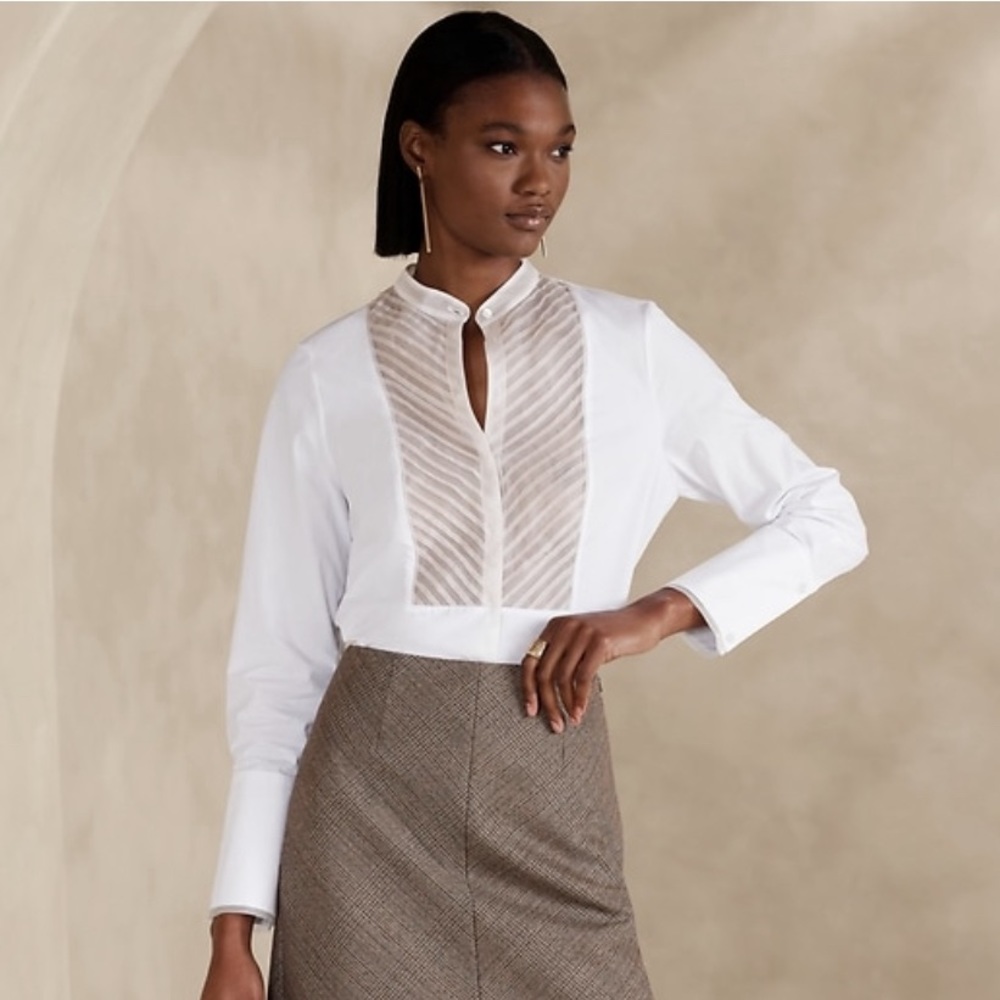 Banana Republic Josefa Tuxedo Shirt XL new with tags!!